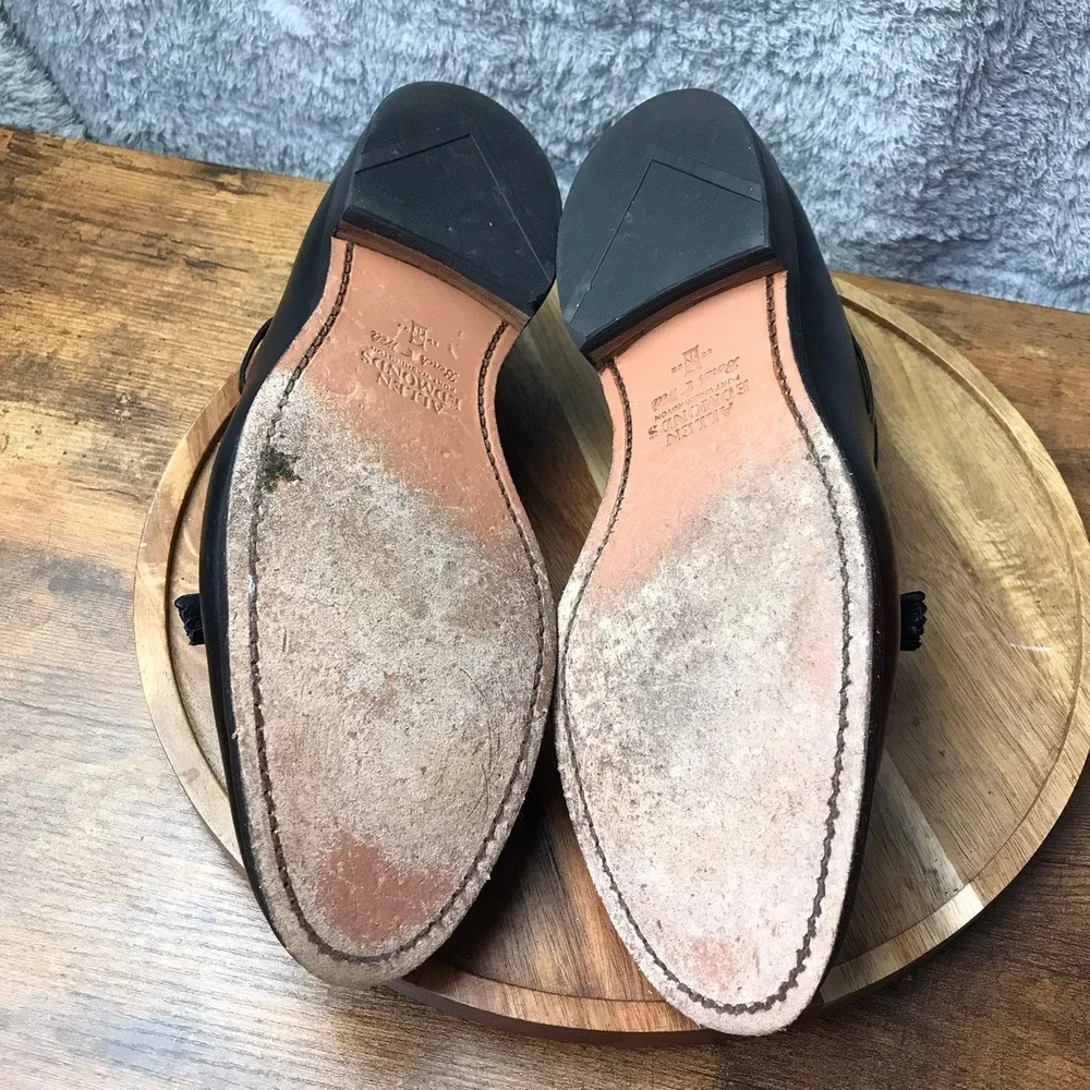 Allen Edmonds Grayson Tassel Loafers Mens 10.5D Black Leather Slip On Dress Shoe